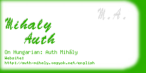 mihaly auth business card