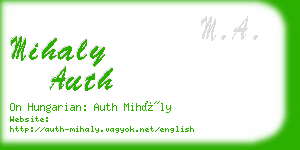 mihaly auth business card